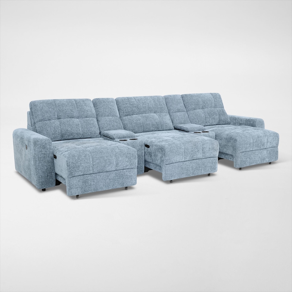 grayson blue sectional   