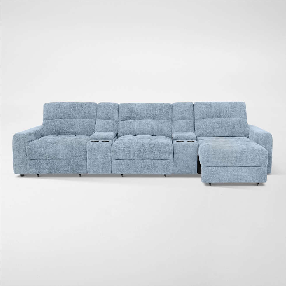 grayson blue sectional   