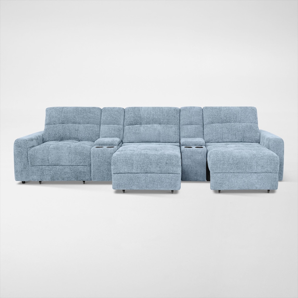 grayson blue sectional   