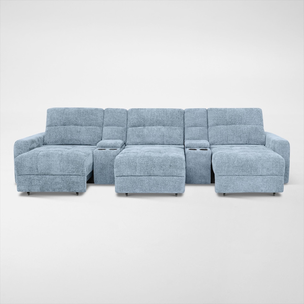 grayson blue sectional   