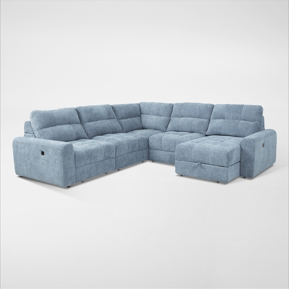 grayson blue sectional   