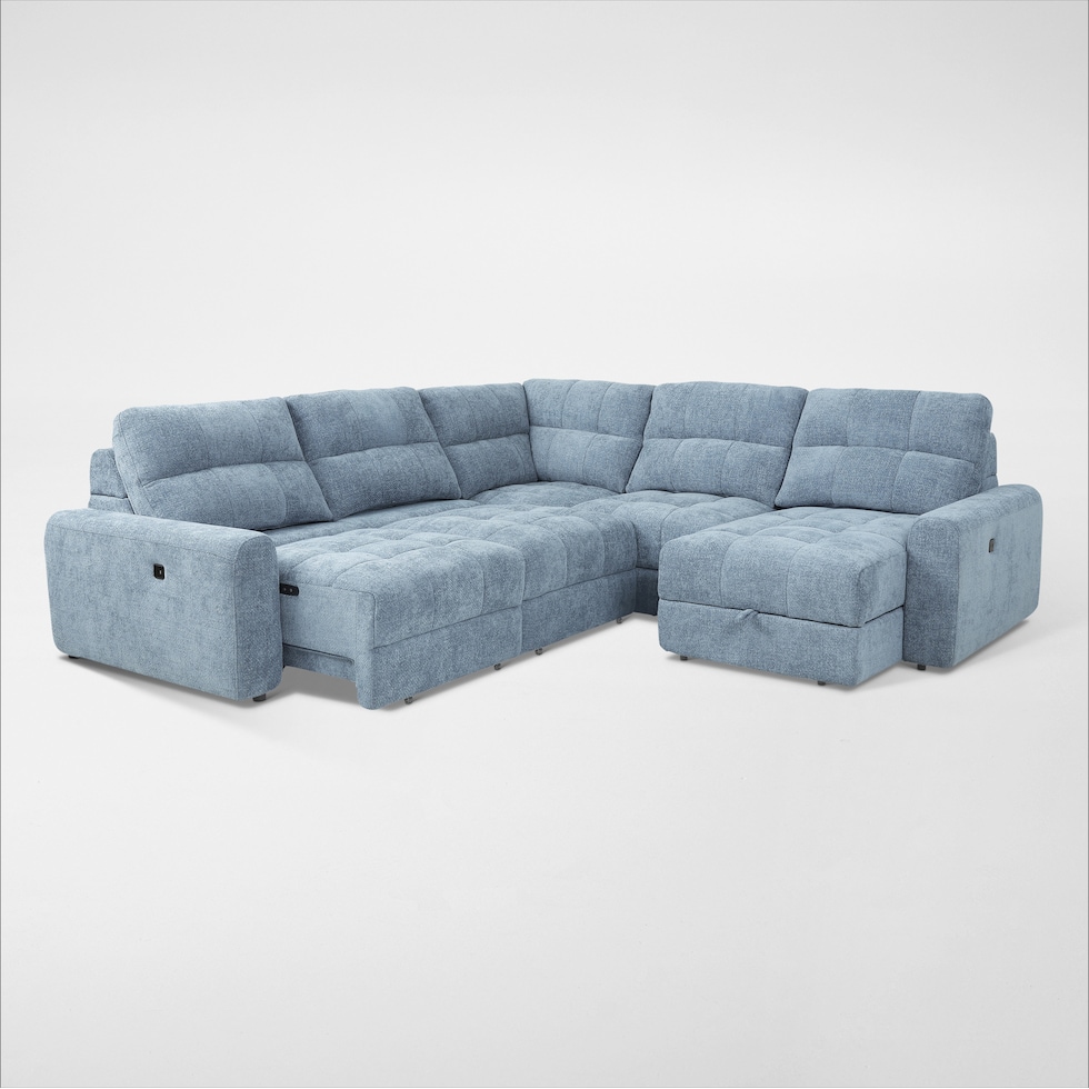 grayson blue sectional   