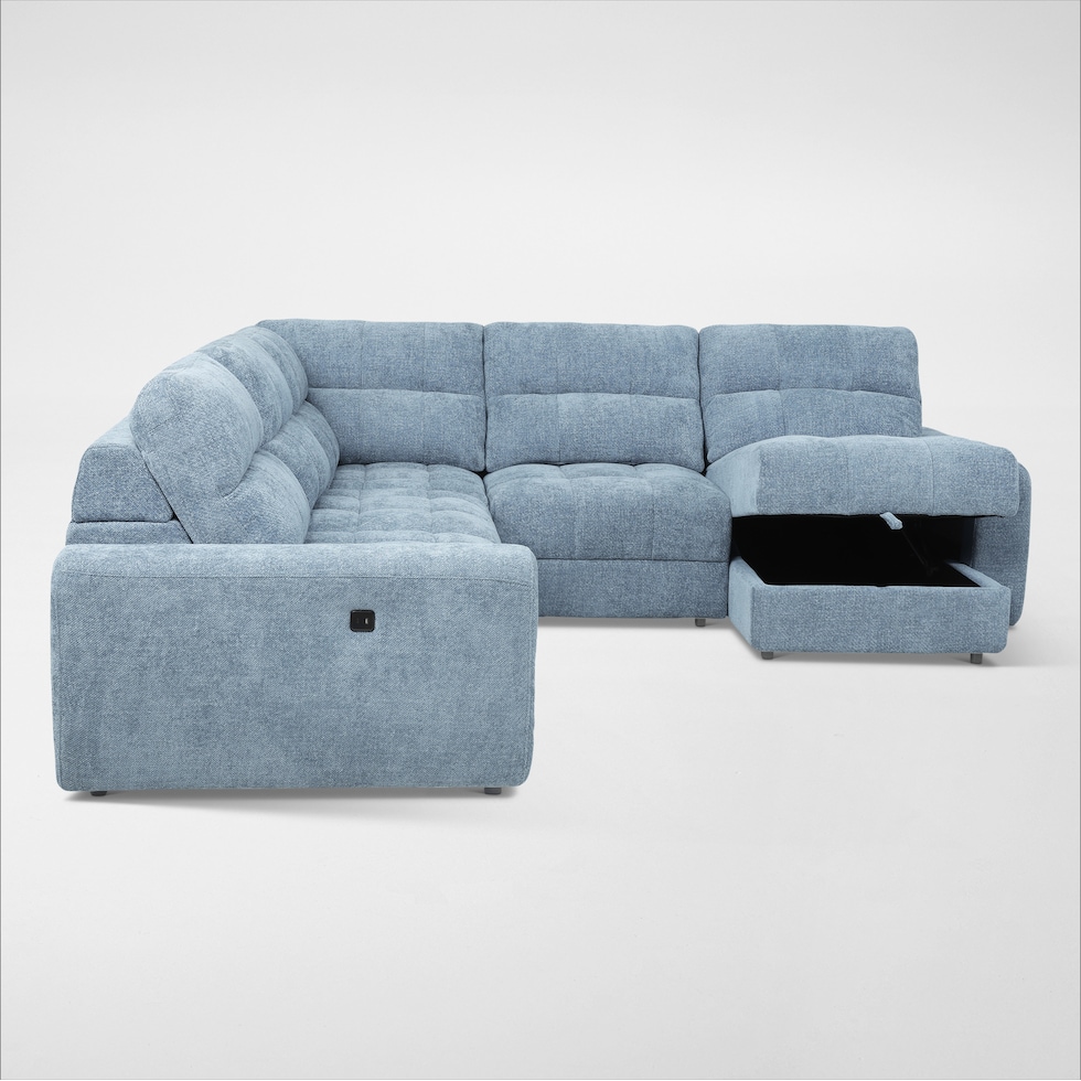 grayson blue sectional   