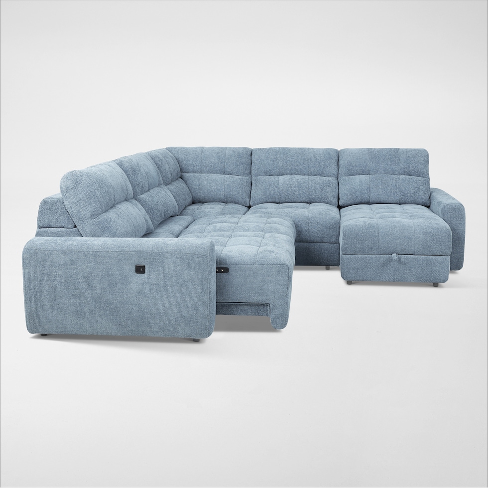 grayson blue sectional   