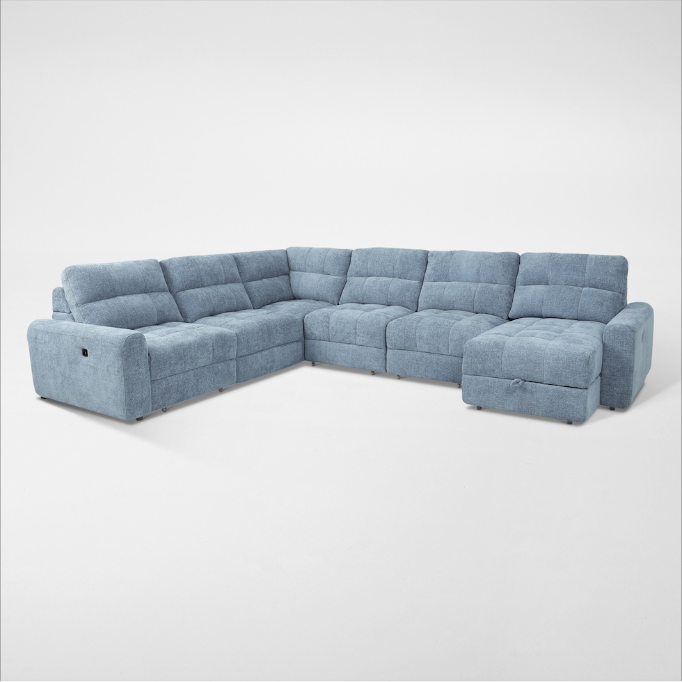 grayson blue sectional   