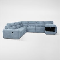 grayson blue sectional   
