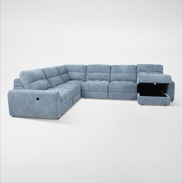 Grayson 6-Piece Power Extendable Sectional with Chaise - Sky