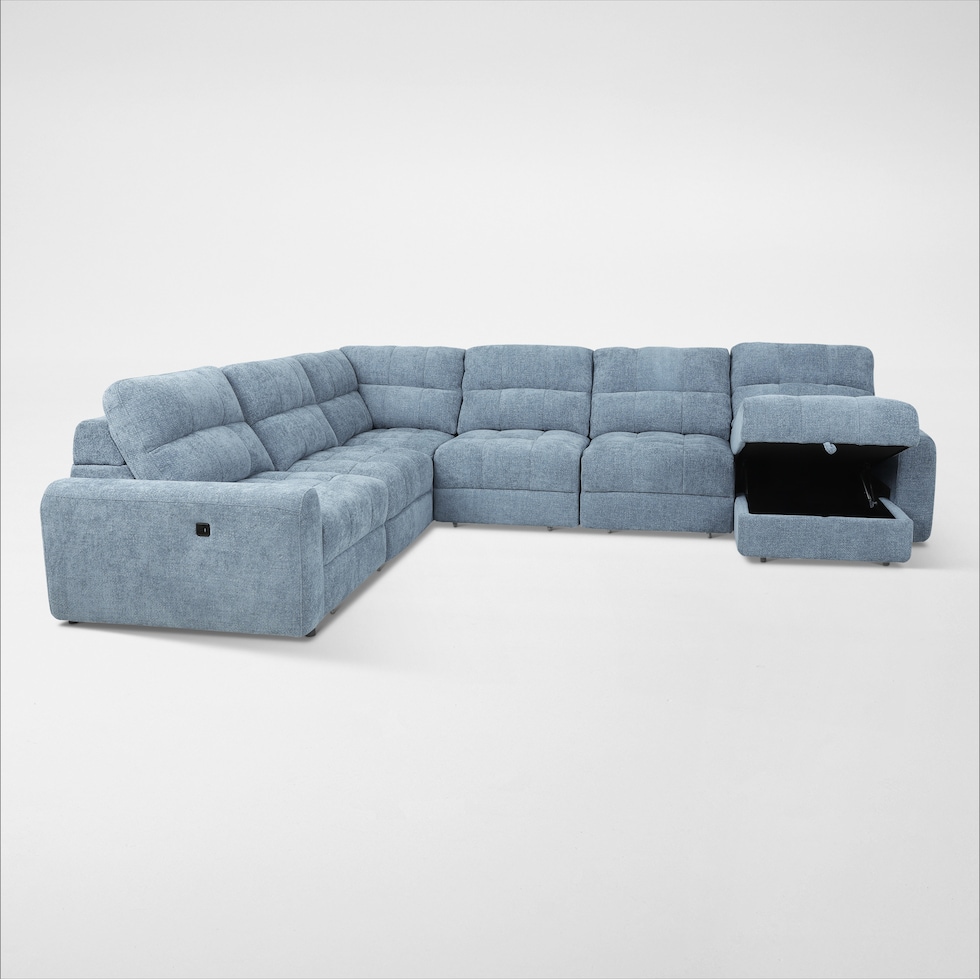grayson blue sectional   