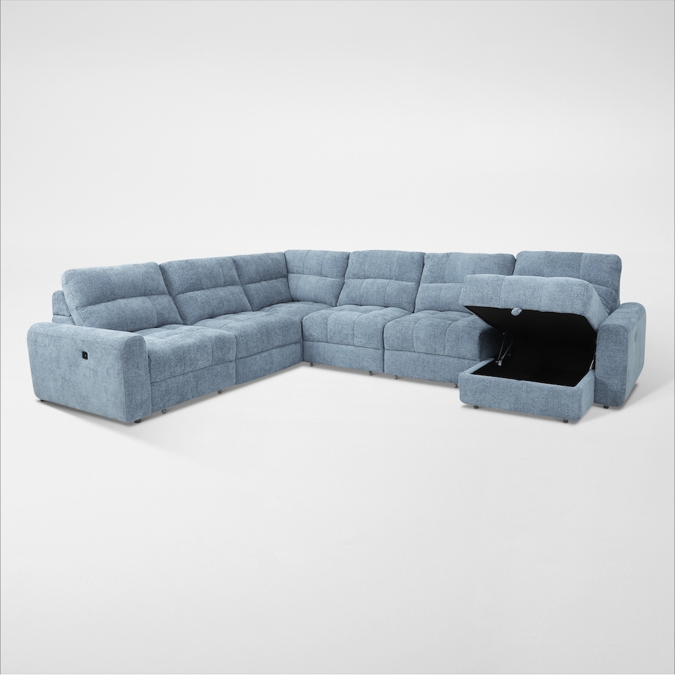 grayson blue sectional   