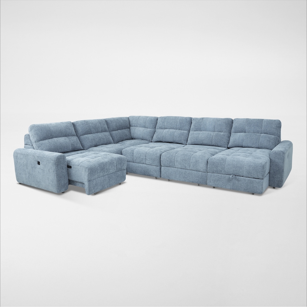 grayson blue sectional   
