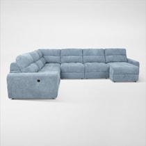 grayson blue sectional   