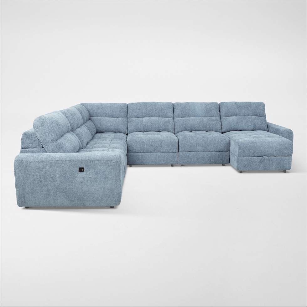 grayson blue sectional   