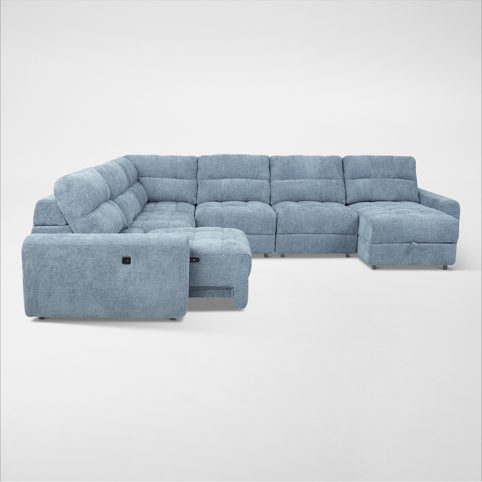 grayson blue sectional   