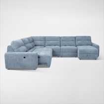 grayson blue sectional   