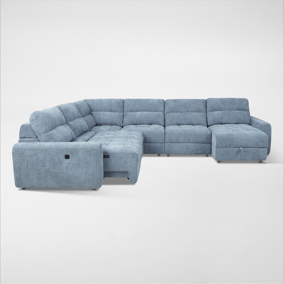 grayson blue sectional   