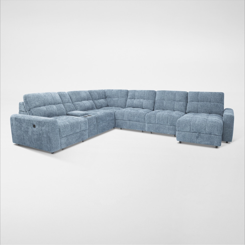 grayson blue sectional   