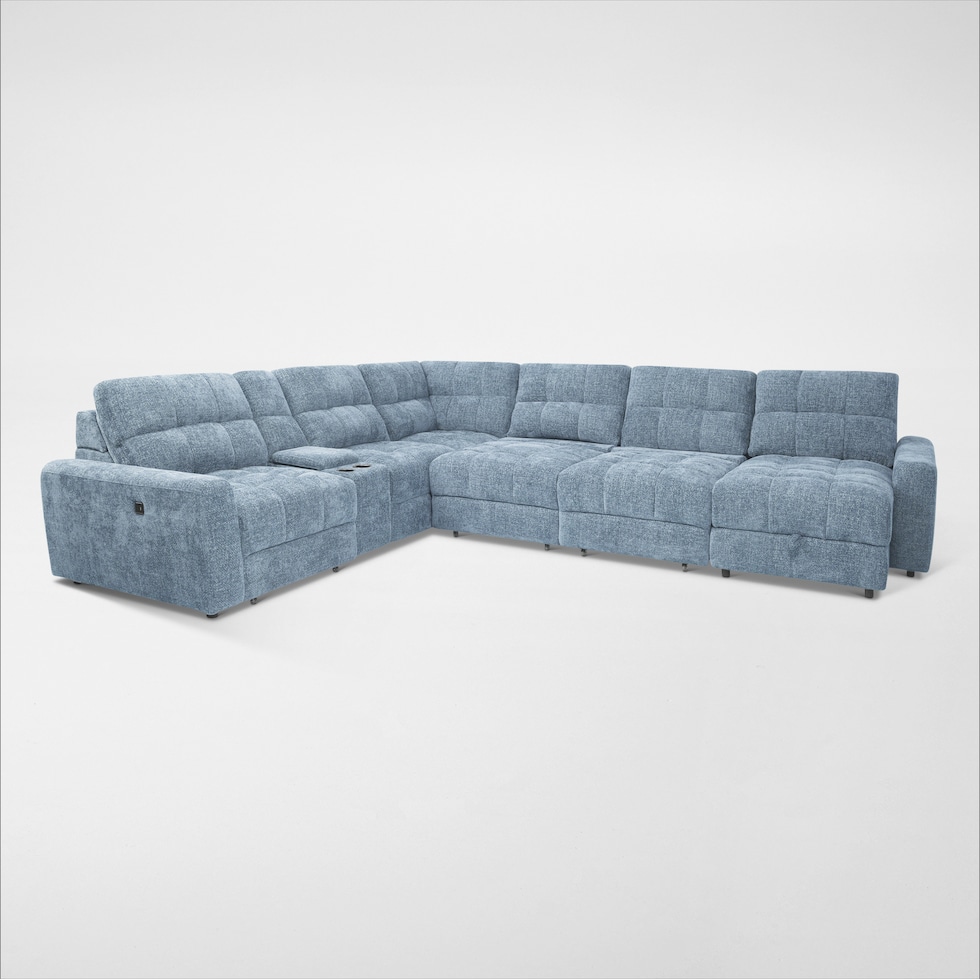 grayson blue sectional   