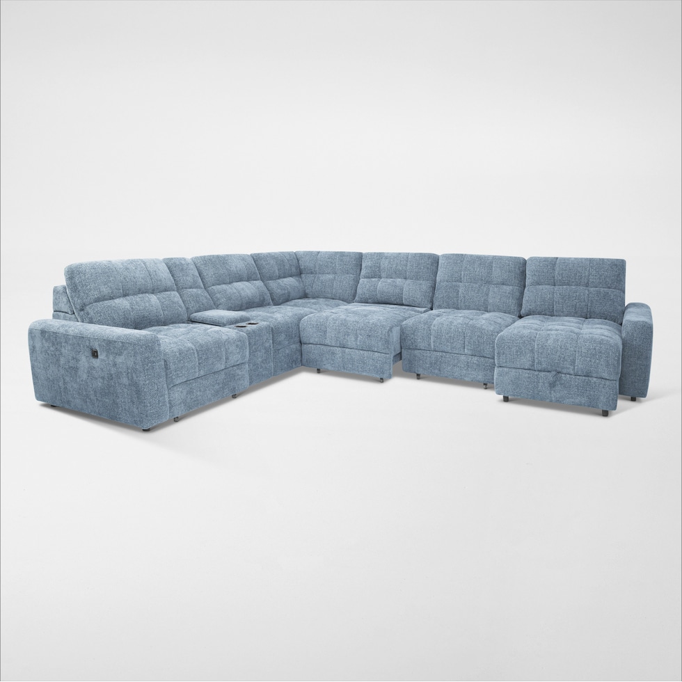 grayson blue sectional   