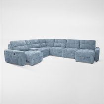 grayson blue sectional   