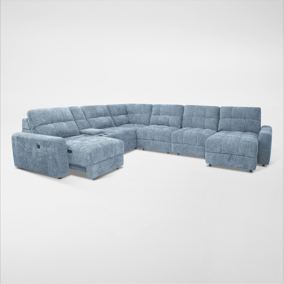 grayson blue sectional   