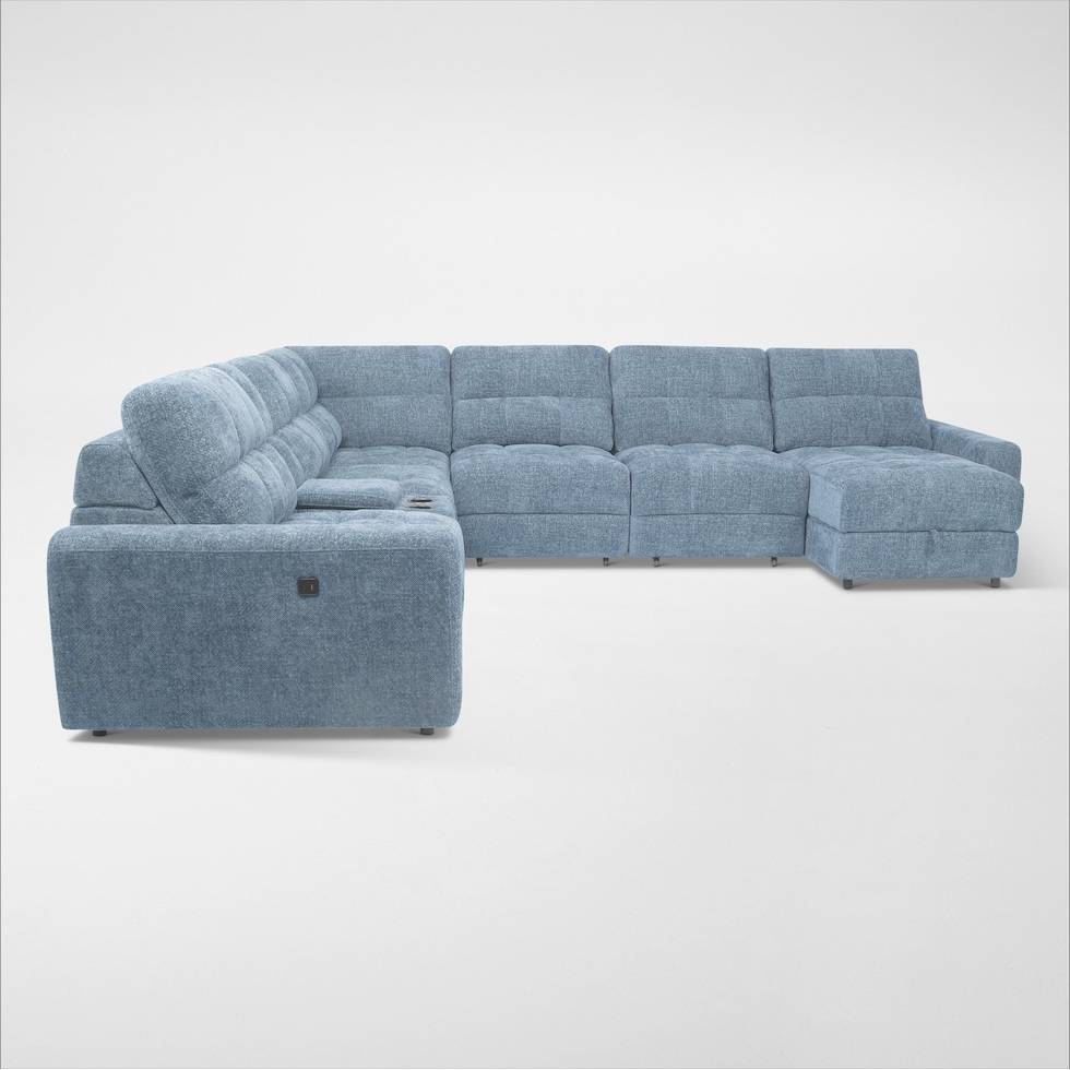 grayson blue sectional   