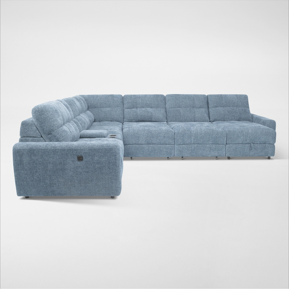 grayson blue sectional   