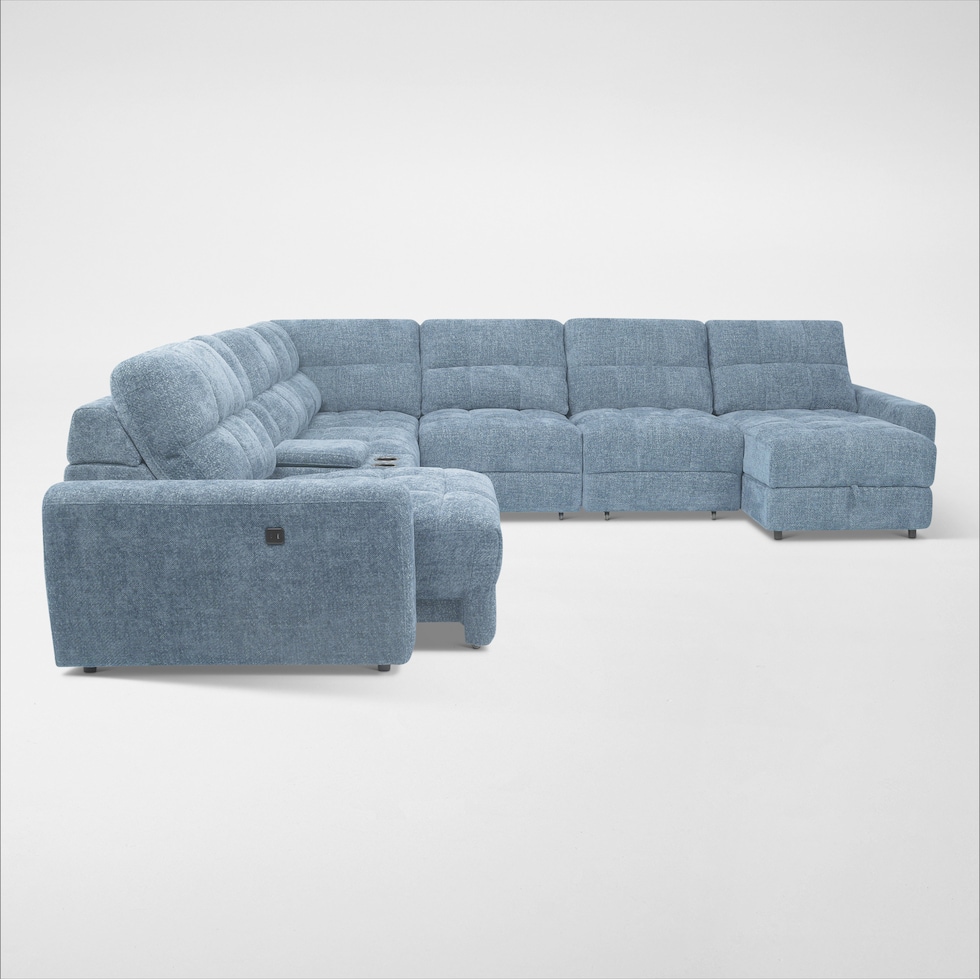 grayson blue sectional   