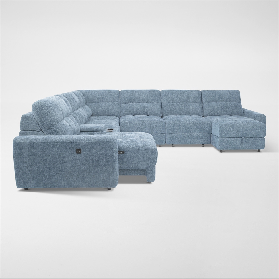 grayson blue sectional   