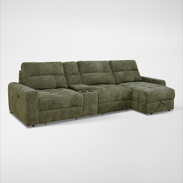 Grayson 4-Piece Power Extendable Sofa with Chaise and Console