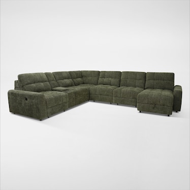 Grayson 7-Piece Power Extendable Sectional with Chaise and Console