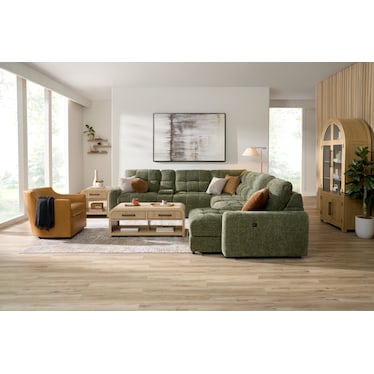 Grayson 7-Piece Power Extendable Sectional with Chaise and Console