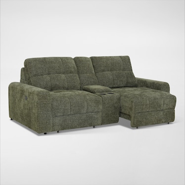Grayson 3-Piece Power Extendable Sofa - Green