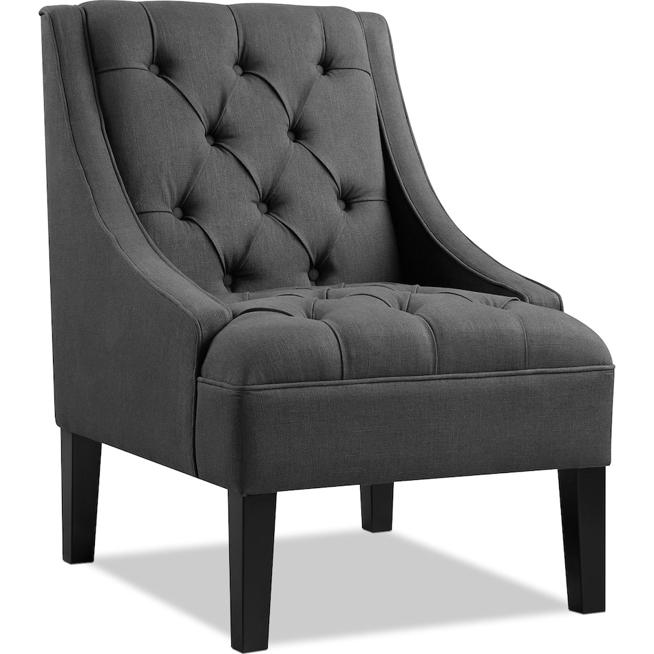 greylin gray accent chair   