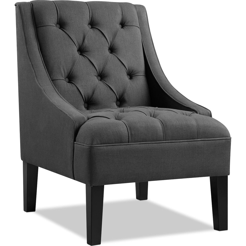 greylin gray accent chair   