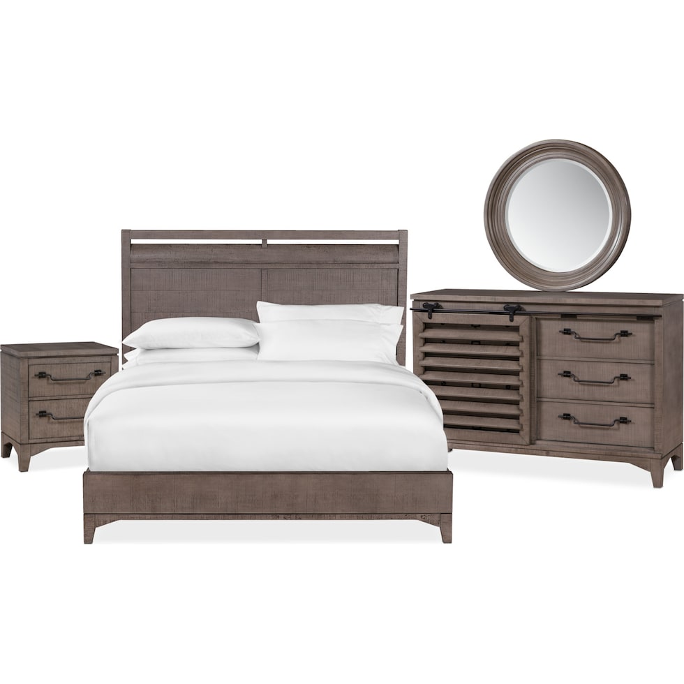 gristmill bedroom gray  pc king bedroom   
