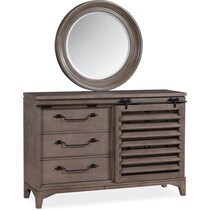 gristmill bedroom gray dresser & mirror   