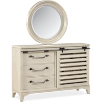 gristmill bedroom white dresser & mirror   