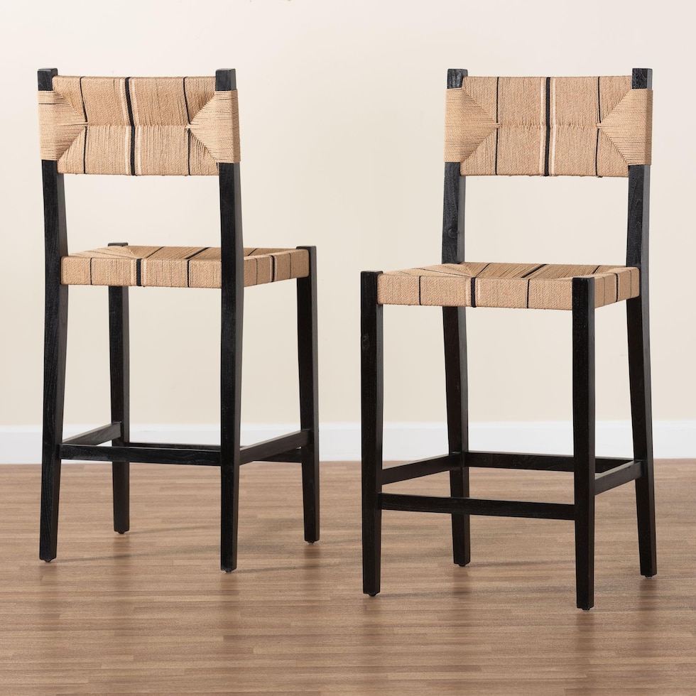 guilford brown black bar stool   