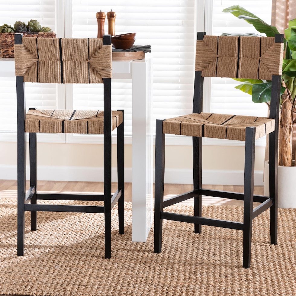 guilford brown black bar stool   