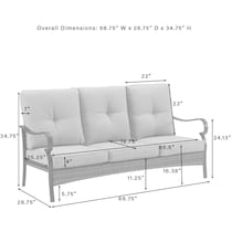 gulfport gray outdoor sofa   