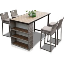 gulfport light brown outdoor bar set   