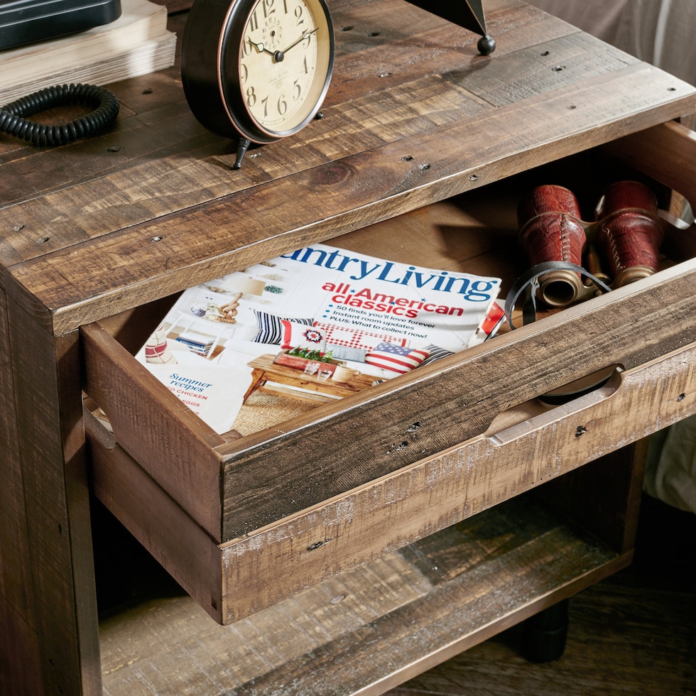 gustav light brown nightstand   