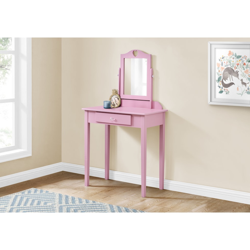 hadler pink vanity desk   