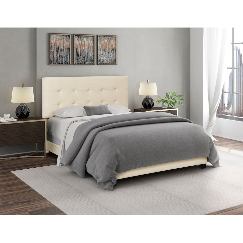 hadley beige queen bed   