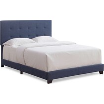 hadley blue queen upholstered bed   