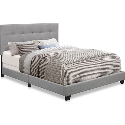 Hadley Queen Upholstered Bed - Dark Gray