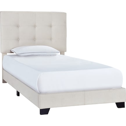 Hadley Twin Upholstered Bed - Light Gray