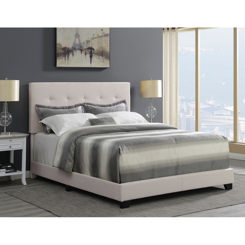 hadley white king upholstered bed   