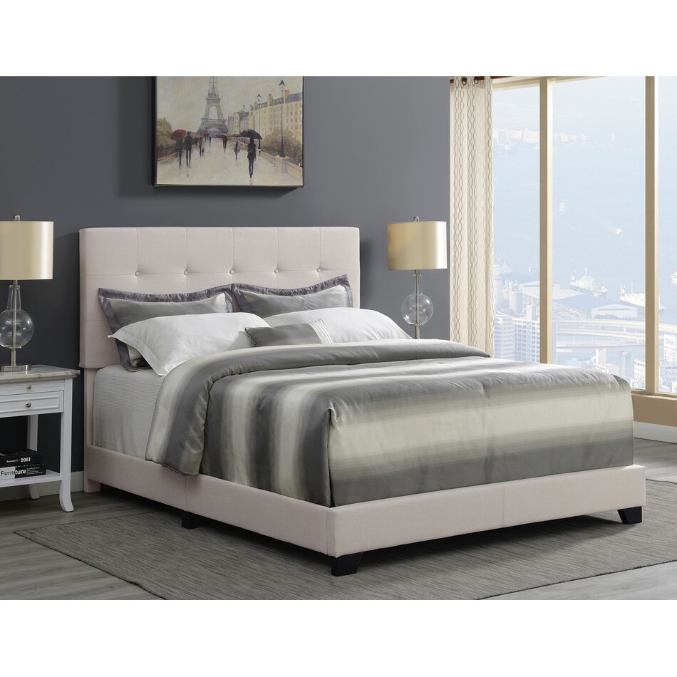 hadley white queen upholstered bed   