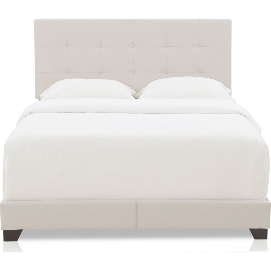hadley white queen upholstered bed   
